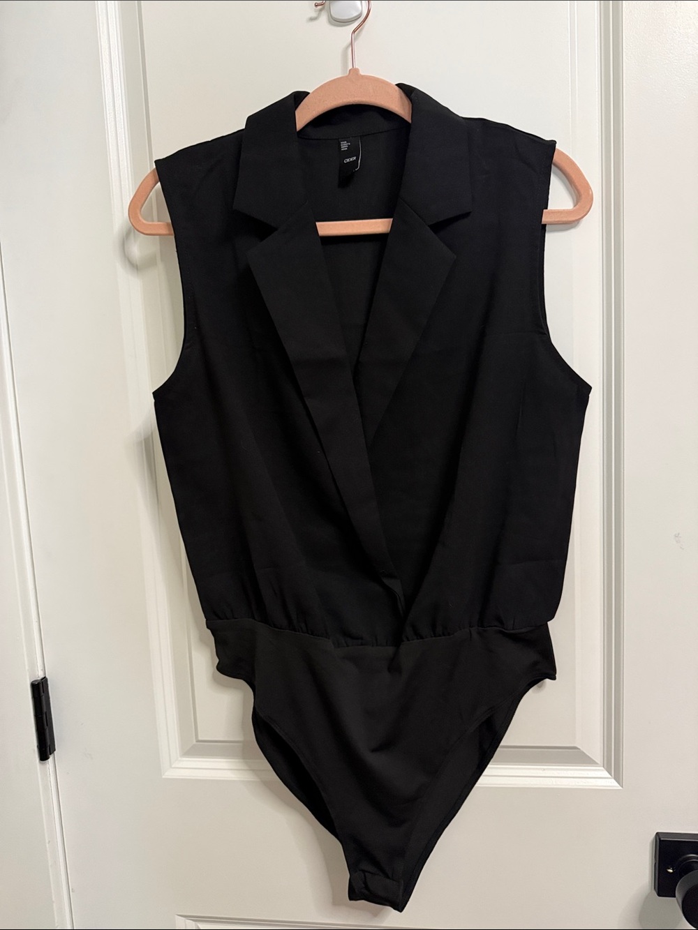 Cider NWOT Black Sleeveless Blazer-Style Bodysuit